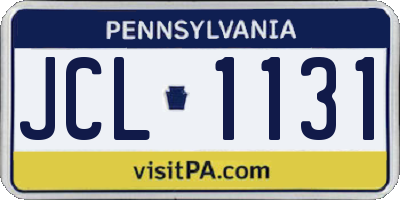 PA license plate JCL1131
