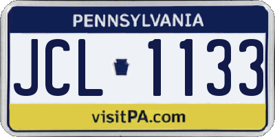 PA license plate JCL1133