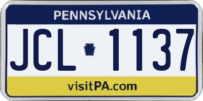 PA license plate JCL1137