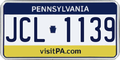 PA license plate JCL1139