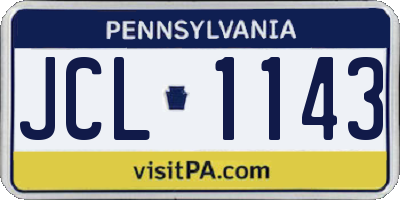 PA license plate JCL1143