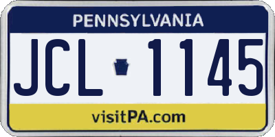 PA license plate JCL1145