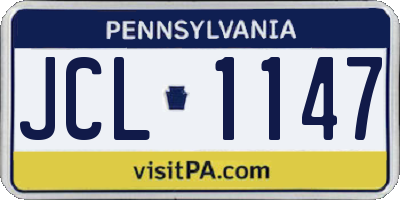 PA license plate JCL1147