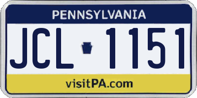 PA license plate JCL1151