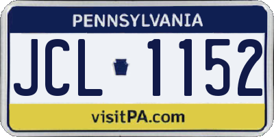 PA license plate JCL1152