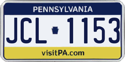 PA license plate JCL1153
