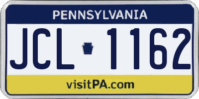 PA license plate JCL1162