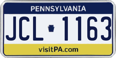 PA license plate JCL1163