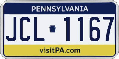PA license plate JCL1167