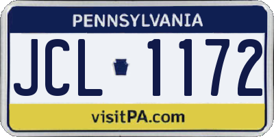 PA license plate JCL1172