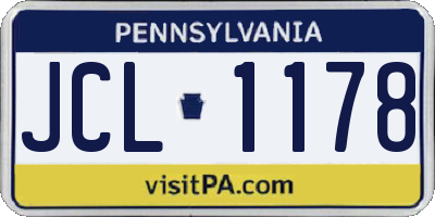 PA license plate JCL1178