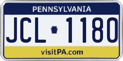 PA license plate JCL1180