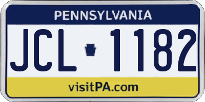PA license plate JCL1182