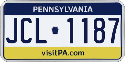 PA license plate JCL1187