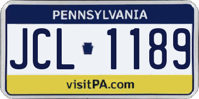 PA license plate JCL1189