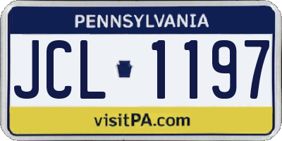 PA license plate JCL1197
