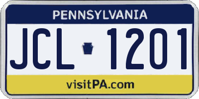 PA license plate JCL1201