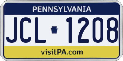 PA license plate JCL1208