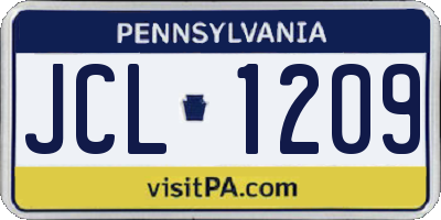 PA license plate JCL1209
