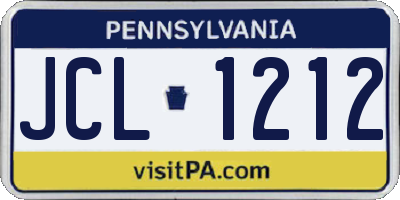 PA license plate JCL1212