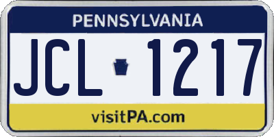PA license plate JCL1217