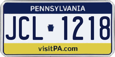 PA license plate JCL1218