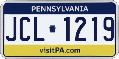 PA license plate JCL1219