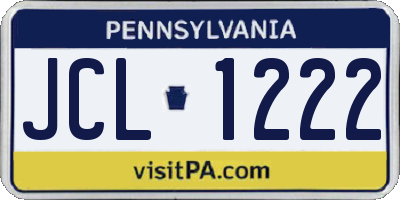 PA license plate JCL1222