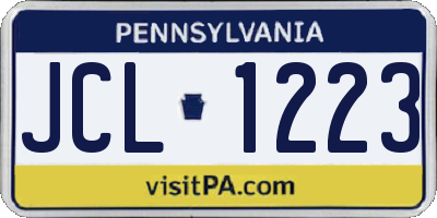PA license plate JCL1223