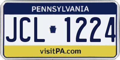 PA license plate JCL1224