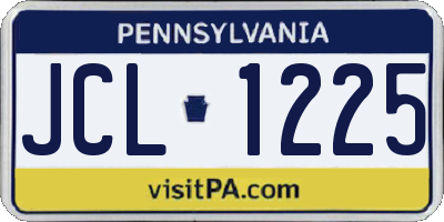 PA license plate JCL1225