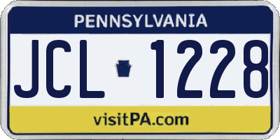 PA license plate JCL1228