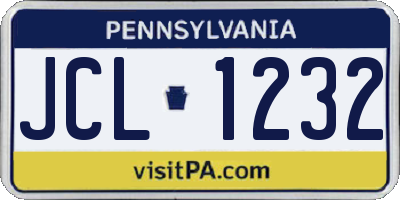 PA license plate JCL1232