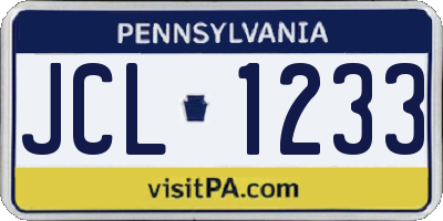 PA license plate JCL1233