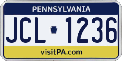 PA license plate JCL1236