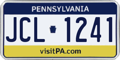 PA license plate JCL1241