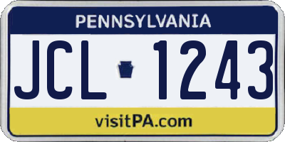 PA license plate JCL1243