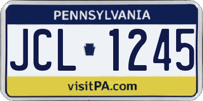 PA license plate JCL1245