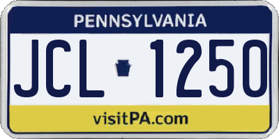 PA license plate JCL1250