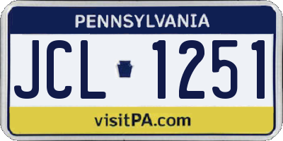 PA license plate JCL1251