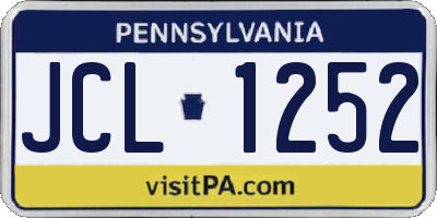 PA license plate JCL1252