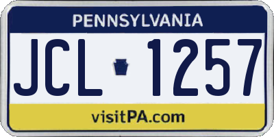 PA license plate JCL1257