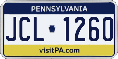 PA license plate JCL1260