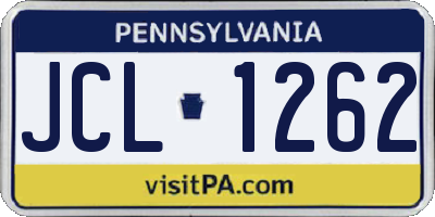 PA license plate JCL1262