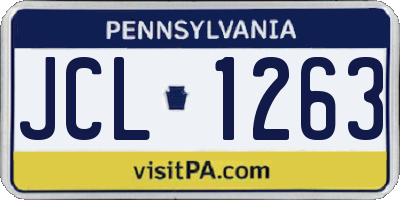 PA license plate JCL1263