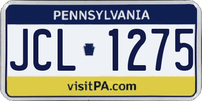 PA license plate JCL1275
