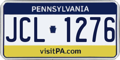 PA license plate JCL1276