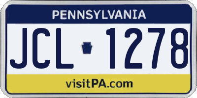 PA license plate JCL1278