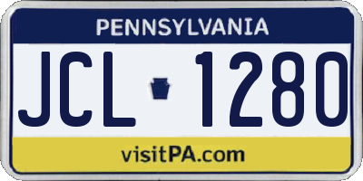 PA license plate JCL1280