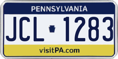PA license plate JCL1283